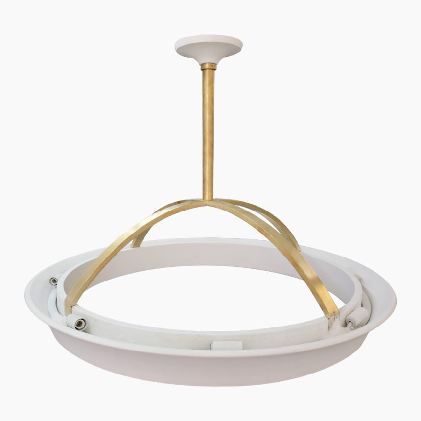 Modern Round White Suspension Chandelier - Lamptouch